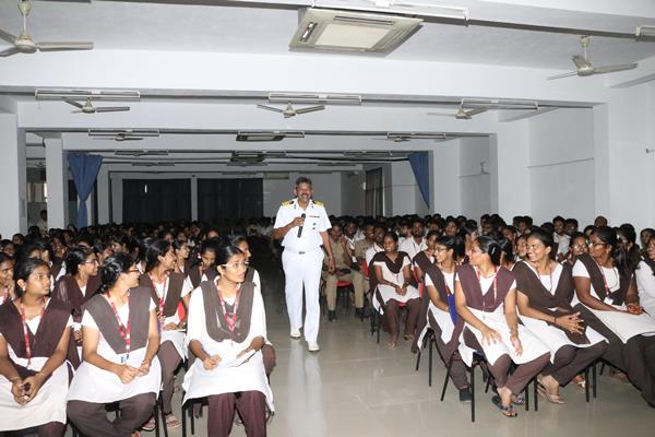 Captain Indian Navy Pothineni Chandrasekhar conducting awareness program